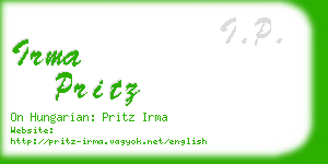 irma pritz business card